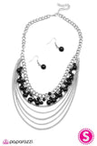 Paparazzi "Im Bringing Sexy Back" Black Necklace & Earring Set Paparazzi Jewelry