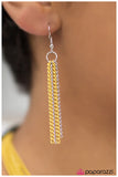 Paparazzi "No CHAIN, No Gain" Yellow Necklace & Earring Set Paparazzi Jewelry