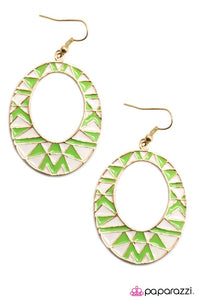 Paparazzi "Get Your Tribal On!" Green  Earrings Paparazzi Jewelry