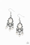 Paparazzi VINTAGE VAULT "I Better Get GLOWING" White Earrings Paparazzi Jewelry