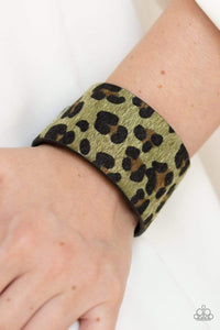 Paparazzi "Cheetah Cabana" Green Wrap Bracelet Paparazzi Jewelry