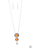 Paparazzi "Abstract Artistry" Orange Lanyard Necklace & Earring Set Paparazzi Jewelry