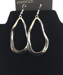 Paparazzi "Melt Down" Silver Earrings Paparazzi Jewelry