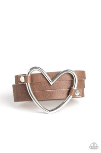Paparazzi "One Love, One Heart" Brown Wrap Bracelet Paparazzi Jewelry