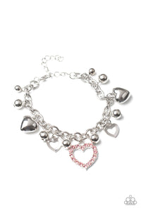 Paparazzi Big-Hearted Beam Pink Bracelet - P9DA-PKXX-070XX – Bling