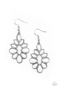 Paparazzi "Burst Into Teardrops" White Earrings Paparazzi Jewelry