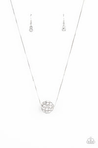 Paparazzi "Come Out Of Your BOMBSHELL" EXCLUSIVE White Necklace & Earring Set Paparazzi Jewelry