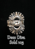 Paparazzi VINTAGE VAULT "Deco Diva" Exclusive White Ring Paparazzi Jewelry