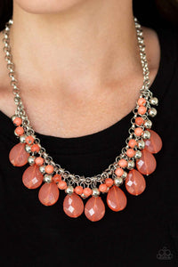 Paparazzi "Trending Tropicana" Orange Necklace & Earring Set Paparazzi Jewelry