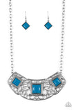 Paparazzi "Feeling Inde-PENDANT" Blue 314XX Necklace & Earring Set Paparazzi Jewelry