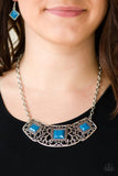 Paparazzi "Feeling Inde-PENDANT" Blue 314XX Necklace & Earring Set Paparazzi Jewelry