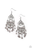 Paparazzi "Glass Slipper Glamour" Silver Earrings Paparazzi Jewelry