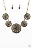 Paparazzi VINTAGE VAULT "Hey, SOL Sister" Black Necklace & Earring Set Paparazzi Jewelry