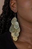 Paparazzi "Hibiscus Harmony" Brass Earrings Paparazzi Jewelry