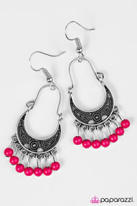 Paparazzi VINTAGE VAULT "Hopelessly Houston" Pink Earrings Paparazzi Jewelry