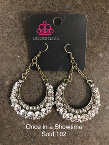 Paparazzi "Once in a Showtime" EXCLUSIVE Brass Earrings Paparazzi Jewelry