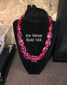 Paparazzi "Ice Versa" EXCLUSIVE Pink Necklace & Earring Set Paparazzi Jewelry