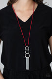 Paparazzi "Industrial Conquest" Red Necklace & Earring Set Paparazzi Jewelry