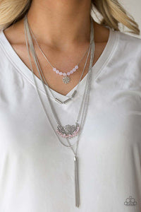 Paparazzi VINTAGE VAULT "Malibu Mixer" Pink Necklace & Earring Set Paparazzi Jewelry