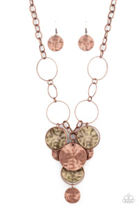 Paparazzi "Learn the HARDWARE Way" Copper Necklace & Earring Set Paparazzi Jewelry