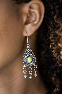 Paparazzi VINTAGE VAULT "Sahara Song" Green Earrings Paparazzi Jewelry