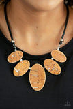 Paparazzi "Natures Finest" Brown Cork Necklace & Earring Set Paparazzi Jewelry