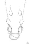Paparazzi "Prehistoric Heirloom" Silver Necklace & Earring Set Paparazzi Jewelry