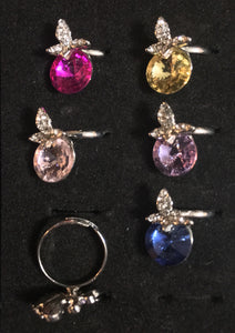 Paparazzi Starlet Shimmer Butterfly Crystal Multi Rings-Set of 5 Paparazzi Jewelry