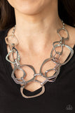 Paparazzi "Salvage Yard" EXCLUSIVE Silver Necklace & Earring Set Paparazzi Jewelry