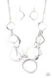 Paparazzi "Salvage Yard" EXCLUSIVE Silver Necklace & Earring Set Paparazzi Jewelry