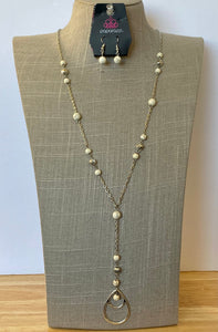 Paparazzi "Sandstone Savannahs" White Necklace & Earring Set Paparazzi Jewelry