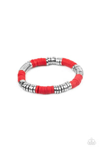 Paparazzi "Stacked In Your Favor" Red Bracelet Paparazzi Jewelry