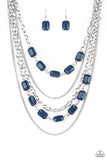 Paparazzi "Standout Strands" Blue Necklace & Earring Set Paparazzi Jewelry