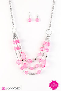 Paparazzi "Summer Sunsets" FASHION FIX  Pink Necklace & Earring Set Paparazzi Jewelry