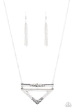 Paparazzi "Triangulated Twinkle" Silver Necklace & Earring Set Paparazzi Jewelry