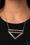 Paparazzi "Triangulated Twinkle" Silver Necklace & Earring Set Paparazzi Jewelry
