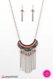 Paparazzi "Tribal Fusion" FASHION FIX Orange Necklace & Earring Set Paparazzi Jewelry