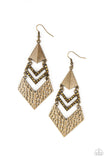 Paparazzi "Work Hazard" Brass Earrings Paparazzi Jewelry