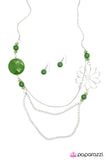 Paparazzi "A Balancing Act" Green Necklace & Earring Set Paparazzi Jewelry