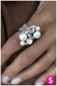Paparazzi "A Born Romantic" White Ring Paparazzi Jewelry
