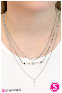 Paparazzi "A Brave New World" White Necklace & Earring Set Paparazzi Jewelry