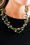 Paparazzi "Absolutely Fab-YOU-lous!" Green Necklace & Earring Set Paparazzi Jewelry