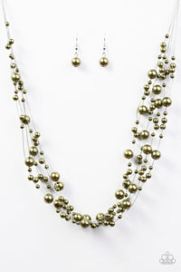 Paparazzi "Absolutely Fab-YOU-lous!" Green Necklace & Earring Set Paparazzi Jewelry