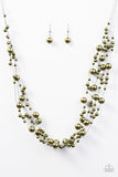 Paparazzi "Absolutely Fab-YOU-lous!" Green Necklace & Earring Set Paparazzi Jewelry