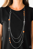 Paparazzi "Absolutely It!" Orange Necklace & Earring Set Paparazzi Jewelry