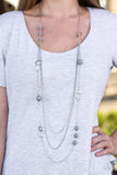 Paparazzi "Absolutely It! - Silver" Necklace & Earring Set Paparazzi Jewelry