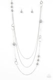 Paparazzi "Absolutely It! - Silver" Necklace & Earring Set Paparazzi Jewelry