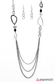 Paparazzi "Abstract Attitude" Black Necklace & Earring Set Paparazzi Jewelry