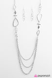 Paparazzi "Abstract Attitude" Silver Necklace & Earring Set Paparazzi Jewelry