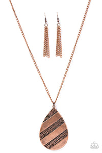 Paparazzi "A Chance Of Thunderstorms" Copper Necklace & Earring Set Paparazzi Jewelry